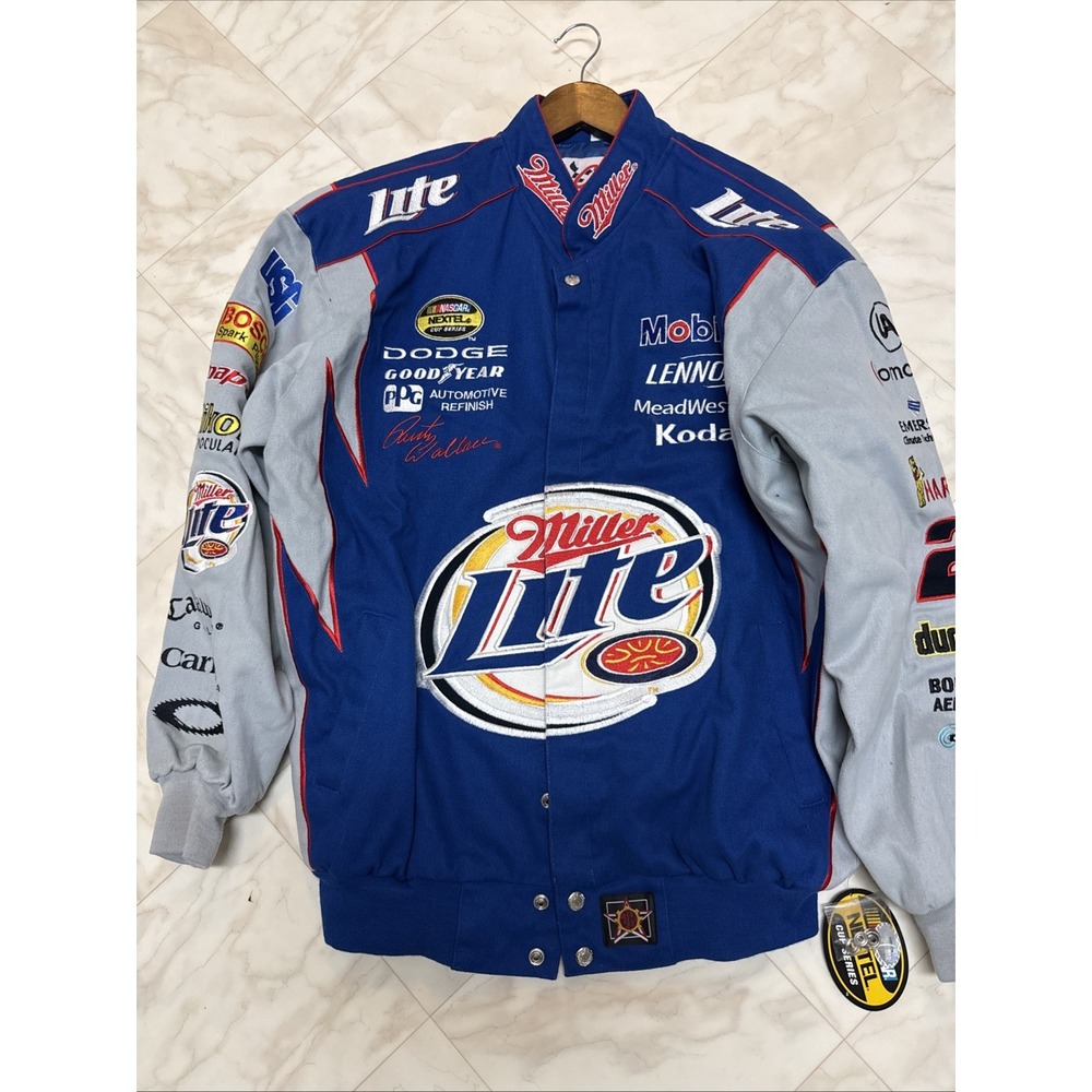 Chase Rusty Wallace #2 Miller Lite NASCAR Penske Racing Jacket Mens M NWT